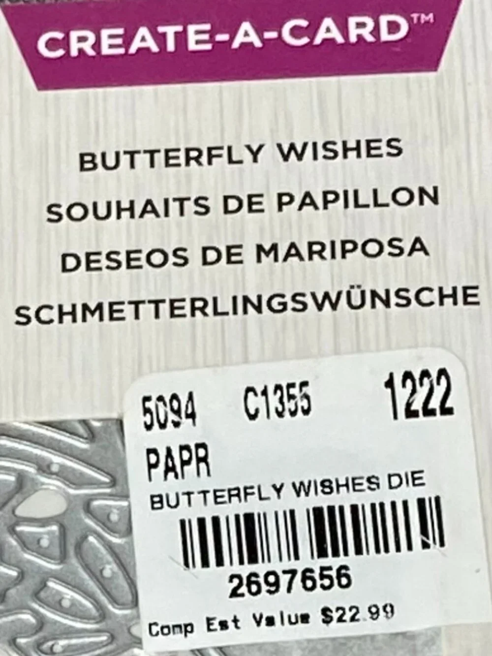 NEW Crafters Companion 3pc Lot Butterfly Wishes Statement Rose & Emboss Folder